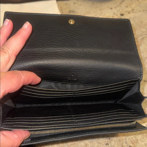 GUCCI Horsebit Trifold Black Continental Wallet - Picture 7 of 17